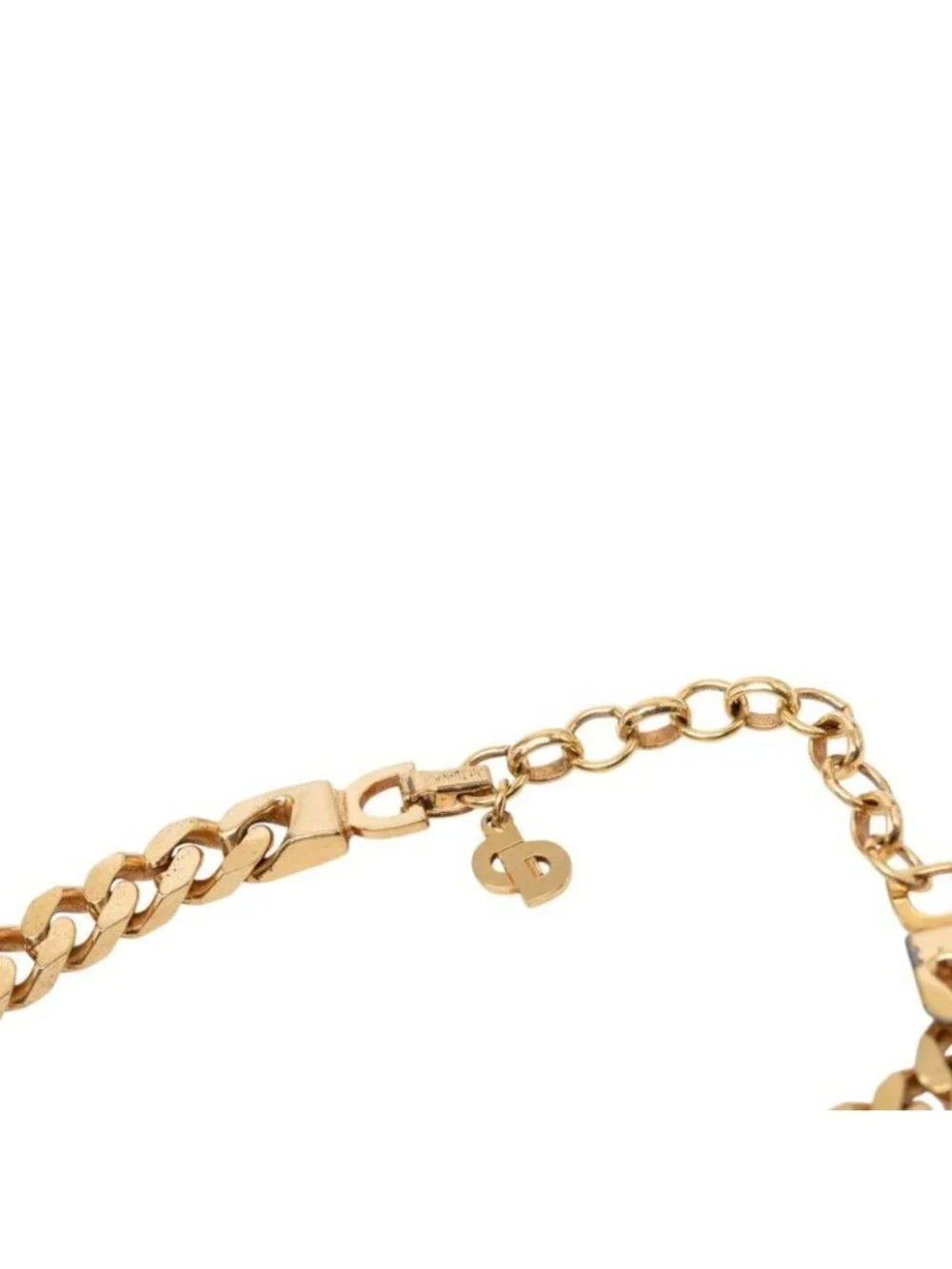 Dior CD Logo Chain Necklace Gold Plated